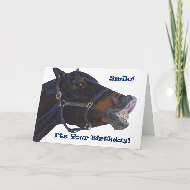 Carte Souriez ! C'est ton anniversaire ! Cheval (Devant)