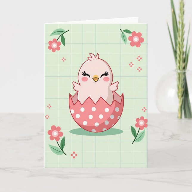 Carte sourire bébé avec pois (Devant)