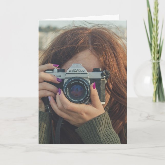 CARTE SOURIRE ! C'EST TON ANNIVERSAIRE ! FILLE AVEC CART (Devant)