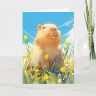Carte Sourire de Capybara idiot