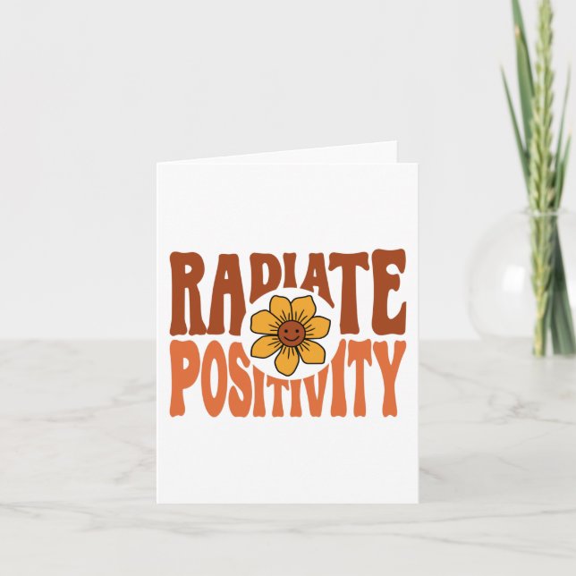 Carte Sourire Fleur Rétro Rayonner de Positivité (Devant)