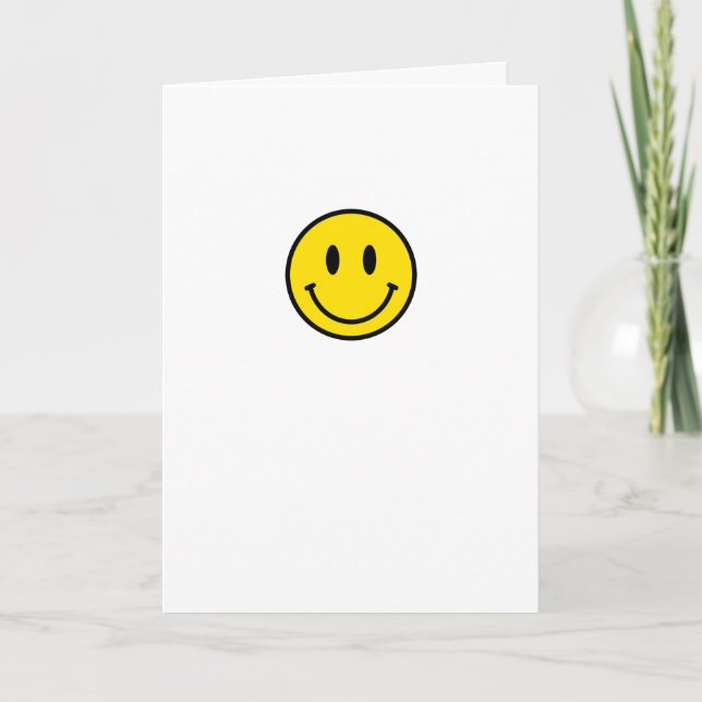 Carte Sourire Jaune Rouge Noir Blanc Joyeux Visage Emoji (Devant)