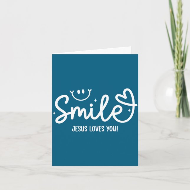 Carte Sourire Jésus vous aime Message de foi chrétienne  (Devant)