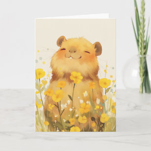 Carte Sourire Mignon de Capybara