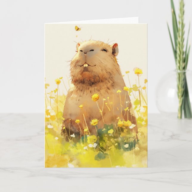 Carte Sourire Niais de Capybara (Devant)