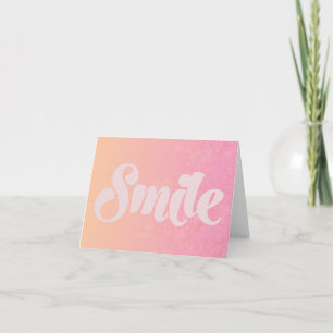 Carte Sourires, Bonjour Orange Rose Ombré Aquarelle