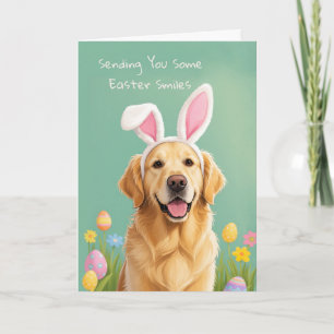 Carte Sourires de Pâques Chien Mignon Portant des Oreill
