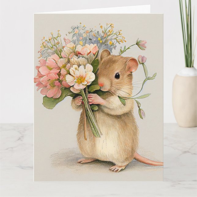 Carte Souris adorable Toutes les occasions (Devant)