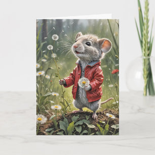 Carte Souris Anniversaire Avec Dandelion