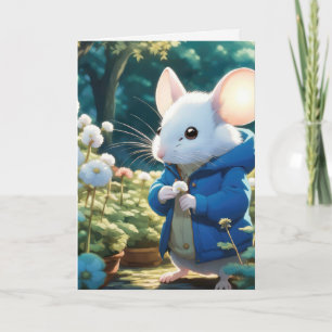 Carte Souris Anniversaire Avec Fleur