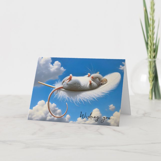 Carte Souris Bithday Sur Une Pièce (Devant)