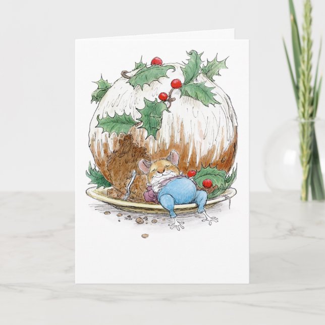 Carte Souris Christmas Pudding par Wallace Tripp (Devant)