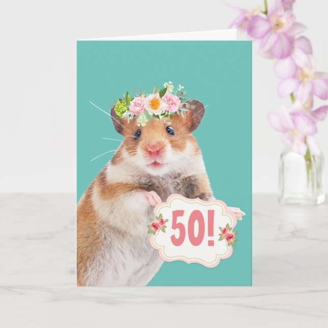 Carte Souris Cinquante Et Fabuleux Anniversaire (Orchidée)