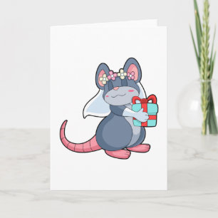 Carte Souris comme mariée avec Voile & Gift.PNG