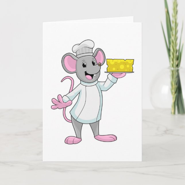 Carte Souris cuisinier au fromage (Devant)