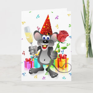 Carte Souris d'anniversaire