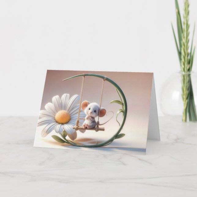 Carte Souris d'anniversaire sur une aile de marais (Devant)