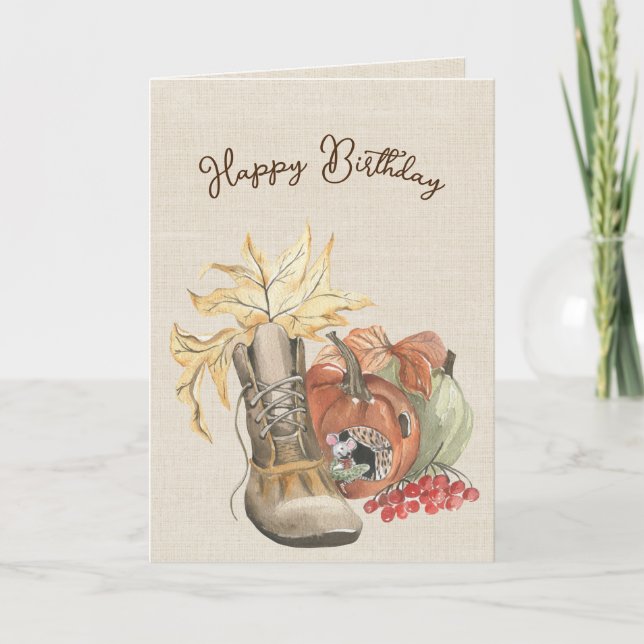 Carte Souris d'automne Humour d'anniversaire (Devant)