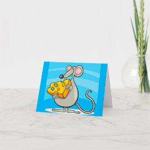 Carte Souris de dessin animé mangeant du fromage