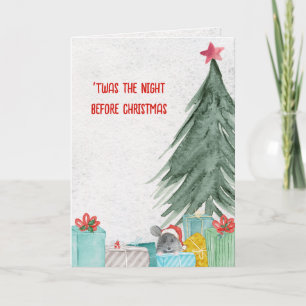 Carte Souris de Noël avec cadeaux