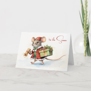 Carte Souris De Noël Avec Cadeaux