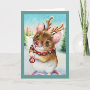 Carte Souris de rennes fantaisistes du pôle Nord en art 