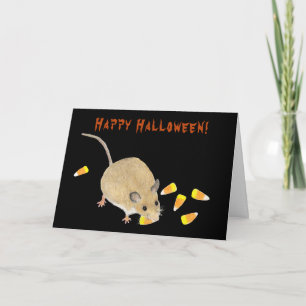 Carte Souris d'Halloween avec bonbons