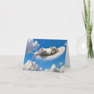 Carte Souris Flottant Sur Une Plumes