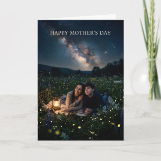 Carte "Sous la voie lactée — Maman et fils, fête des mè