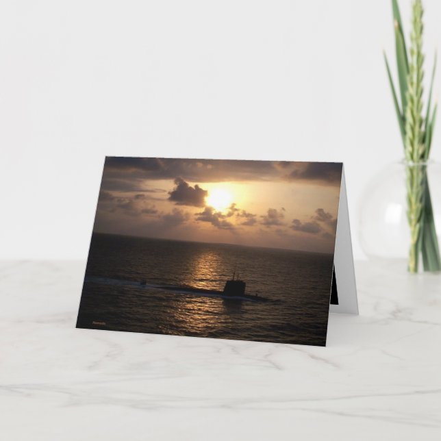 Carte Sous-marin et coucher du soleil (Devant)