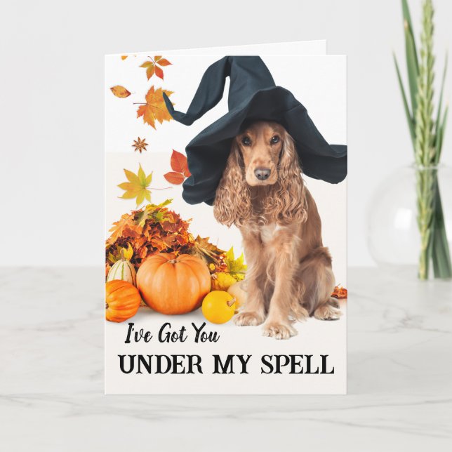 Carte Sous Mon Spell Halloween Cocker Spaniel (Devant)