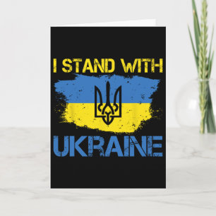 Carte Soutenez l'Ukraine avec ce drapeau de l'Ukraine je