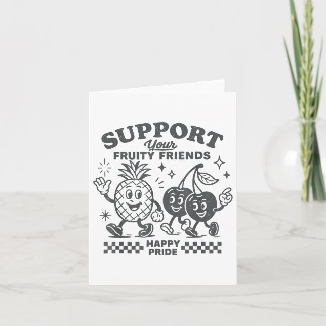 Carte Soutenez Vos Amis Fruity Happy Pride Lgbtq Lesb (Devant)