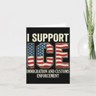 Carte Soutenir les agents d'immigration ICE drapeau amér