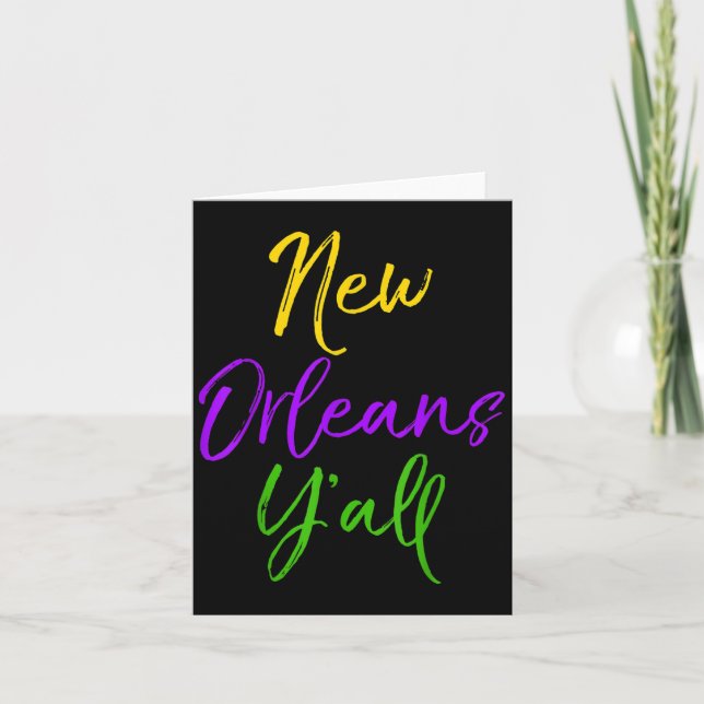 Carte Southern Mardi Gras Quote Louisiana Gift New Orlea (Devant)