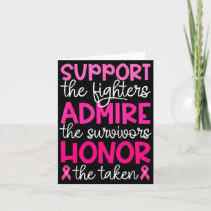 Carte Soutien au cancer du sein admire honorer le cancer