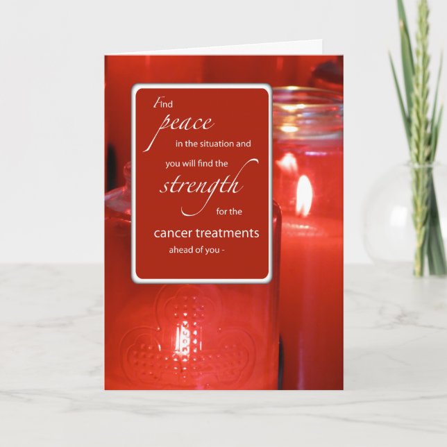 Carte Soutien au cancer Encouragement religieux Paix Rou (Devant)