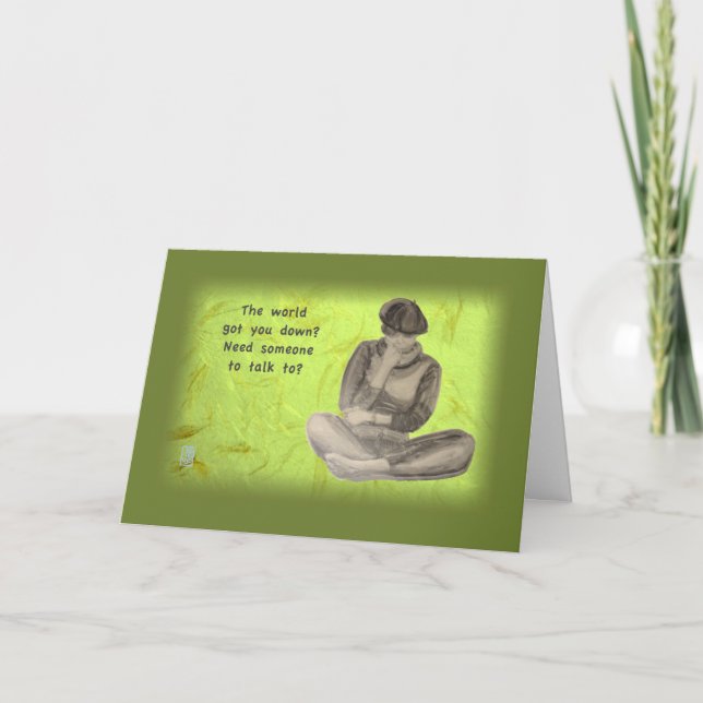 Carte Soutien de ma fille triste (Devant)