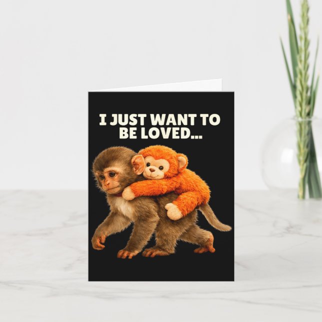 Carte Soutien émotionnel mignon bébé singe coup de poing (Devant)