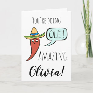 Carte Soutien Encourageant Chilli Drôle Mignon