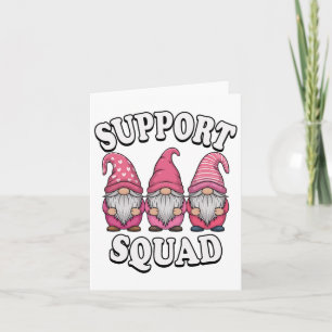 Carte Soutien Équipe Gnome Trio Cancer du sein rose