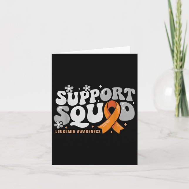 Carte Soutien Équipe Ruban Orange Sensibilisation à la L (Devant)