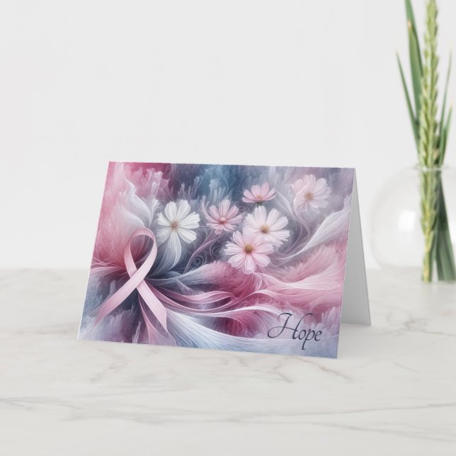 Carte Soutien pour le cancer du sein du ruban rose (Devant)