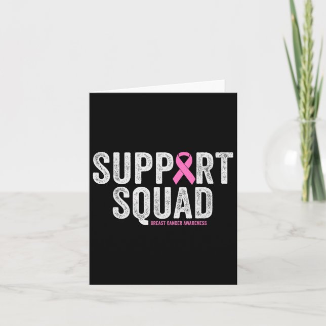 Carte Soutien Squad guerrier rose Sensibilisation au can (Devant)