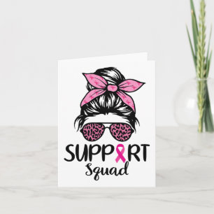 Carte Soutien Squad Messy Bun Leopard Pink Breast Cancer