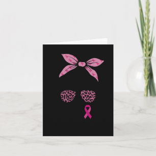 Carte Soutien Squad Messy Bun Leopard Pink Breast Cancer