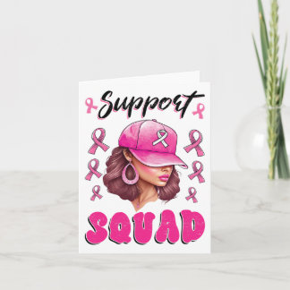 Carte Soutien Squad Messy Bun Pink Warrior Cancer du sei