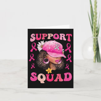 Carte Soutien Squad Messy Bun Pink Warrior Cancer du sei