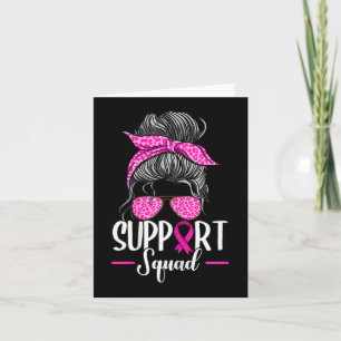 Carte Soutien Squad Messy Bun Sensibilisation au cancer
