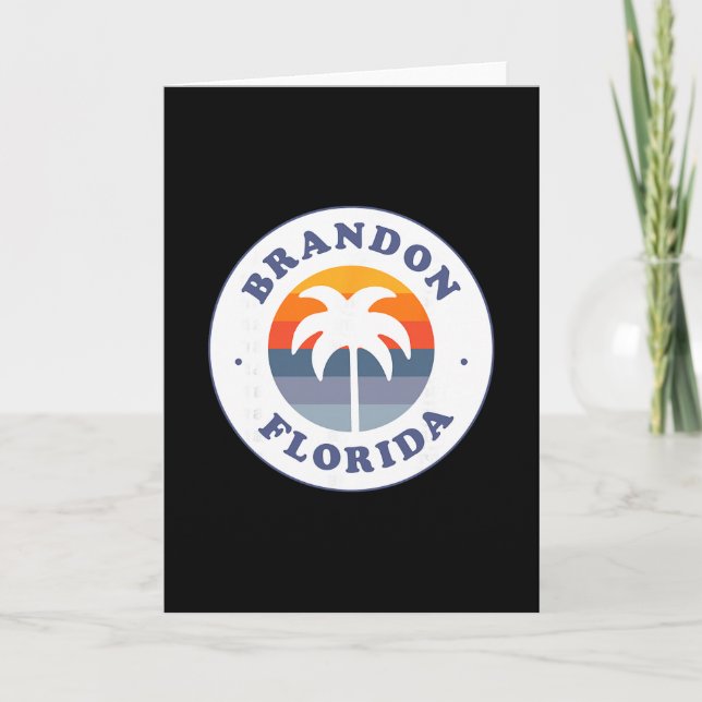 Carte Souvenir Brandon Floride Fl Rétro Coucher de solei (Devant)